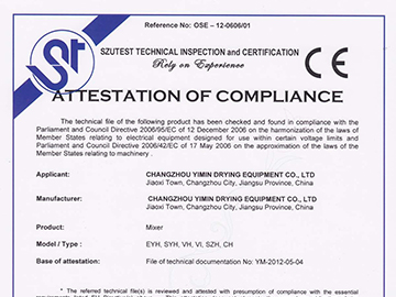 CE certificate for mixer